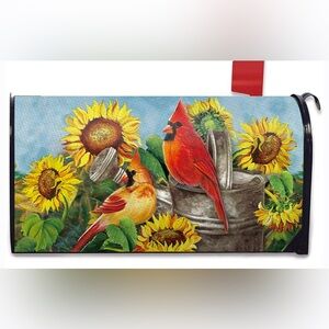 Cardinal Sunflower Mailbox Cover Magnetic Standard Size 21" x 19"-New!